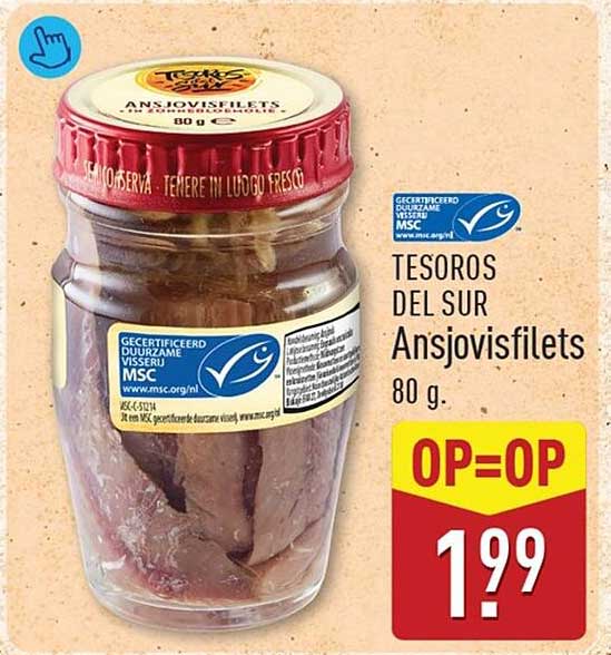 TESOROS DEL SUR Ansjovisfilets 80 g OP=OP