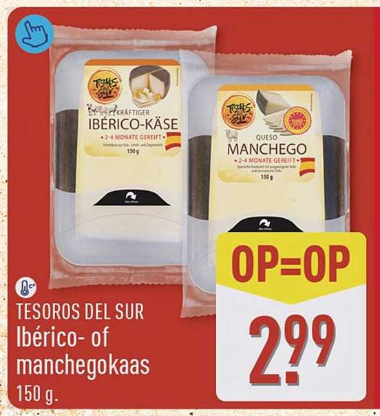 TESOROS DEL SUR Ibérico- of manchegokaas 150 g OP=OP