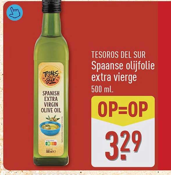 TESOROS DEL SUR Spaanse olijfolie extra vierge 500 ml. OP=OP