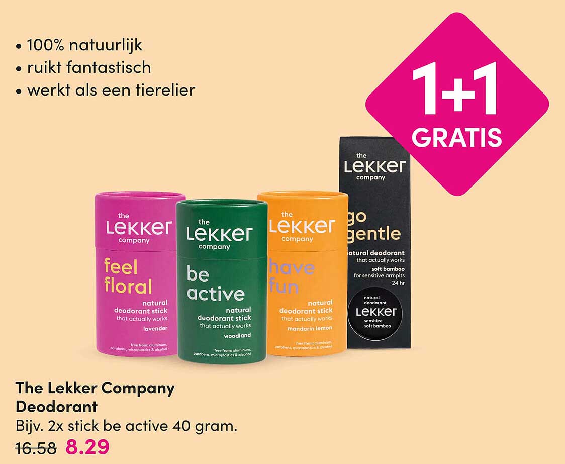 The Lekker Company Deodorant 1+1 GRATIS