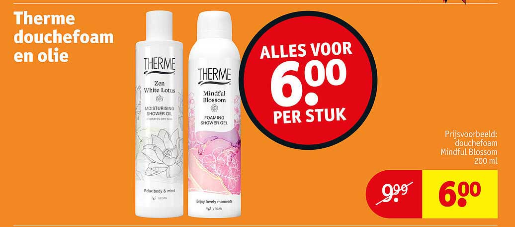 Therme douchefoam en olie ALLES VOOR 6.00 PER STUK