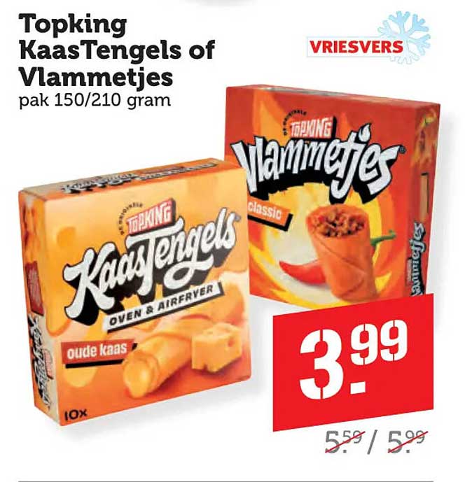 Topking KaasTengels of Vlammetjes pak 150/210 gram