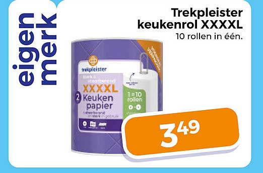 Trekpleister keukenrol XXXXL 10 rollen in één.