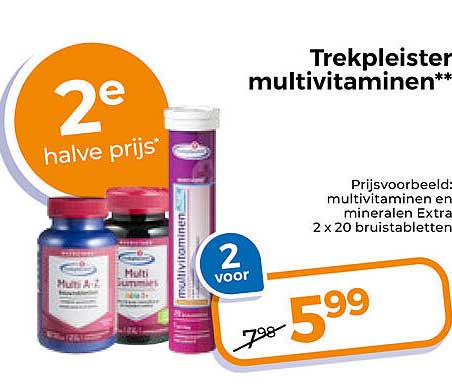 Trekpleister multivitaminen** 2e halve prijs