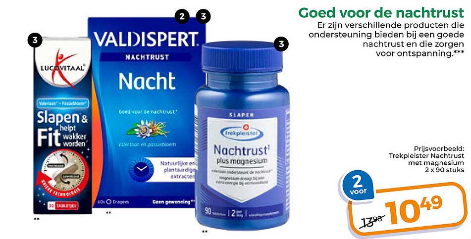Trekpleister Nachtrust met magnesium 2 x 90 stuks 2 voor