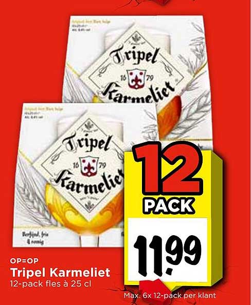 Tripel Karmeliet 12-pack fles à 25 cl