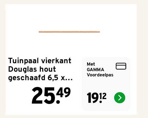 Tuinpaal vierkant Douglas hout geschaafd 6,5 x...