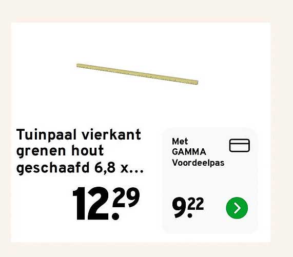 Tuinpaal vierkant grenen hout geschaafd 6,8 x...