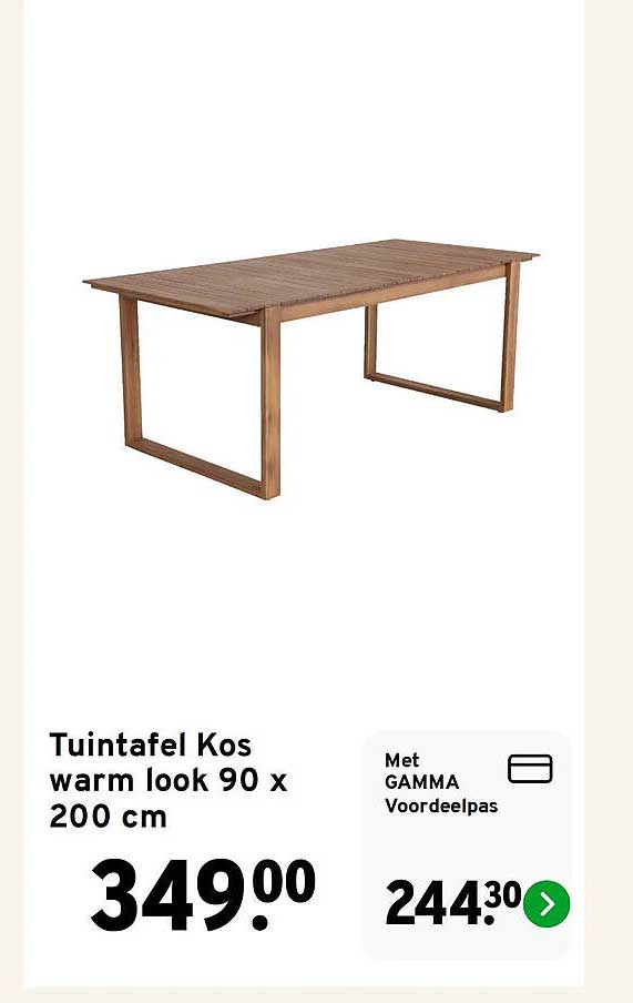 Tuintafel Kos warm look 90 x 200 cm