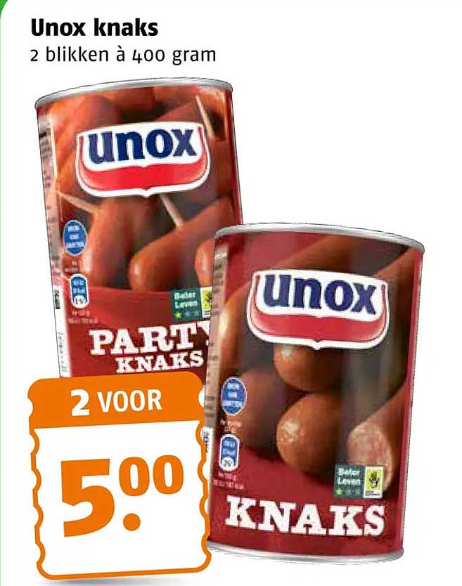 Unox knaks 2 blikken à 400 gram