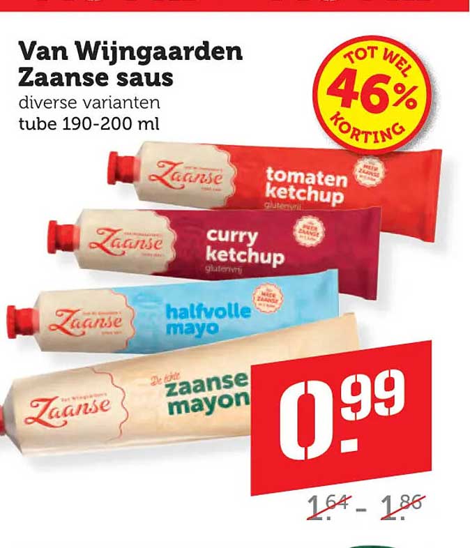 Van Wijngaarden Zaanse saus diverse varianten tube 190-200 ml