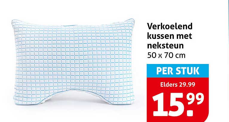 Verkoelend kussen met neksteun 50 x 70 cm PER STUK