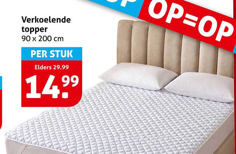 Verkoelende topper 90 x 200 cm