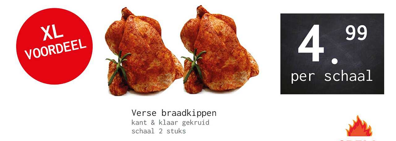 Verse braadkippen kant & klaar gekruid schaal 2 stuks
