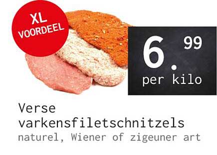 Verse varkensfiletschnitzels naturel, Wiener of zigeuner art