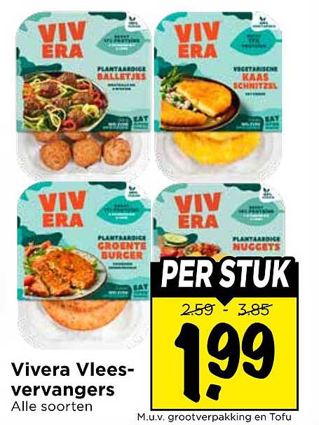 Vivera Vleesvervangers Alle soorten PER STUK