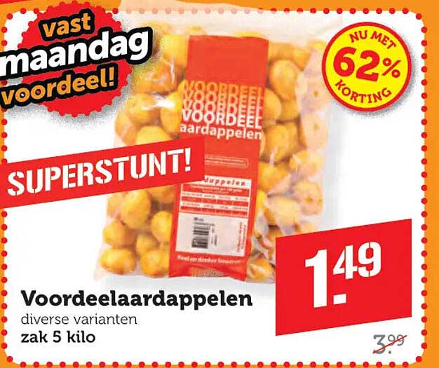 Voordeelaardappelen diverse varianten zak 5 kilo