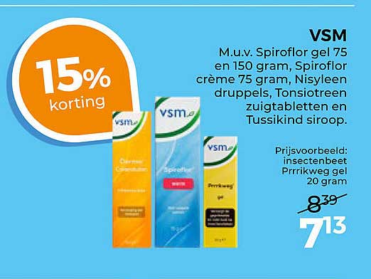 VSM 15% korting