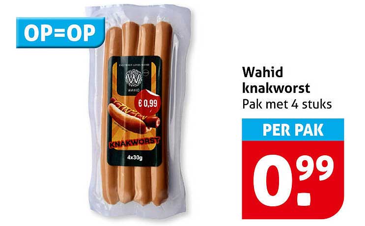 Wahid knakworst Pak met 4 stuks