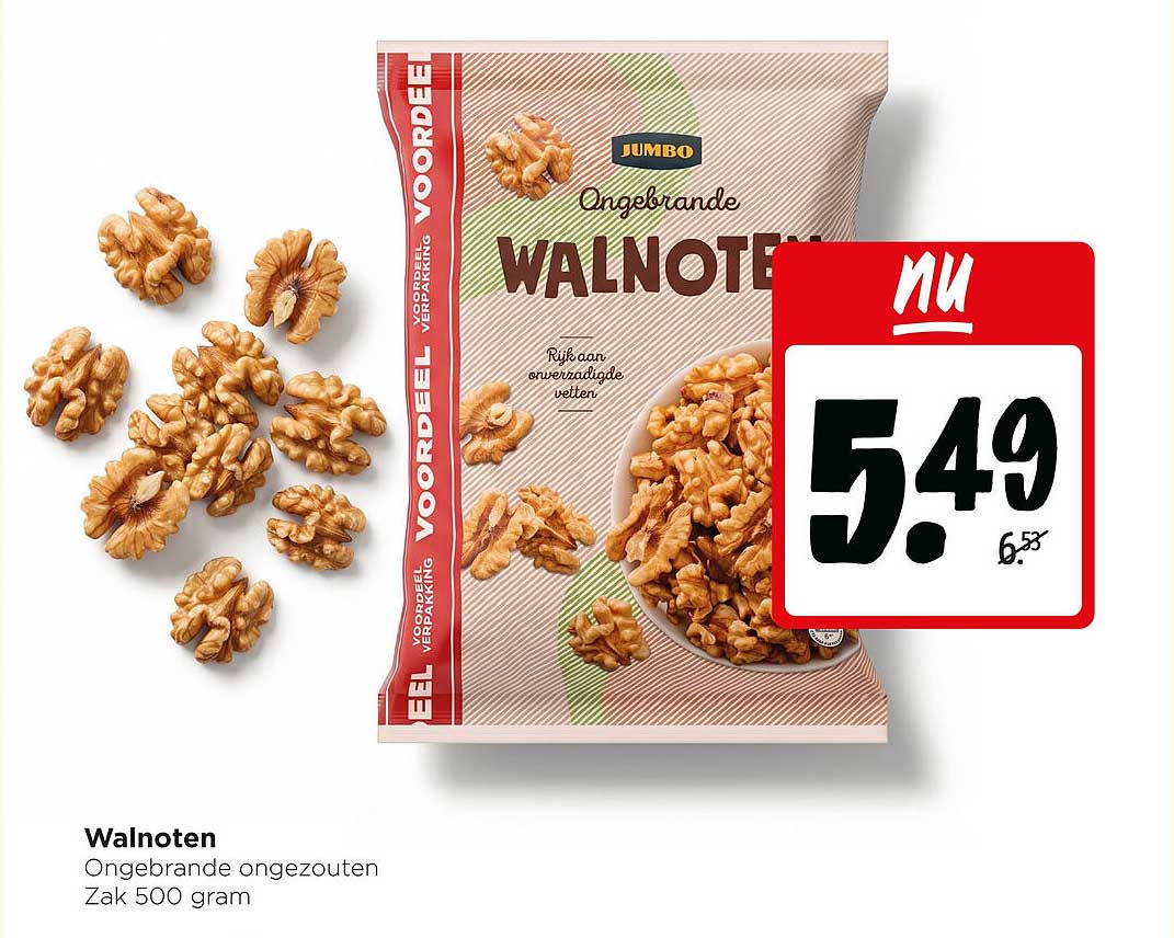 Walnoten Ongebrande ongezouten Zak 500 gram