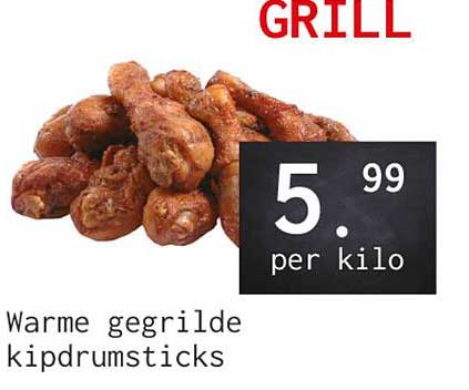 Warme gegrilde kipdrumsticks