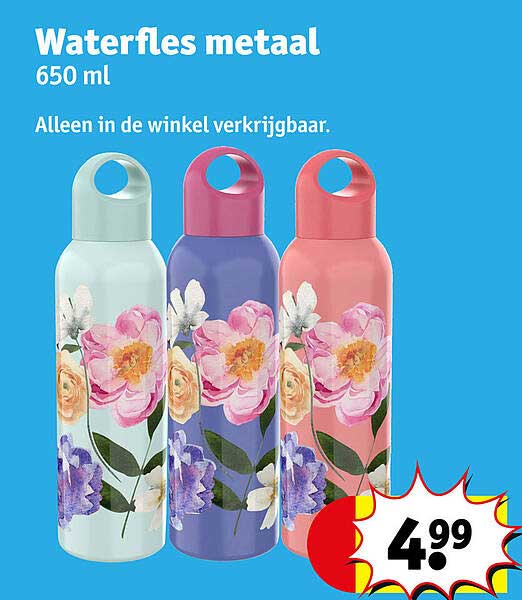 Waterfles metaal 650 ml