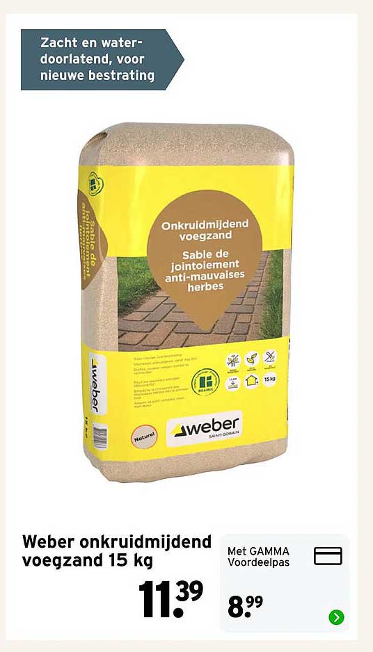 Weber onkruidmijdend voegzand 15 kg