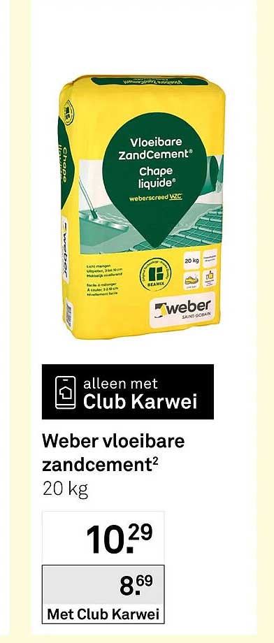 Weber vloeibare zandcement 20 kg