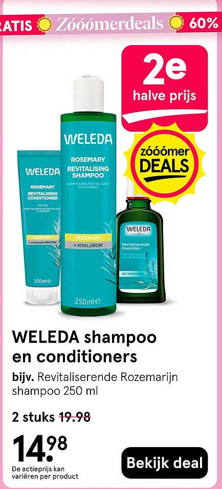 WELEDA shampoo en conditioners 2e halve prijs