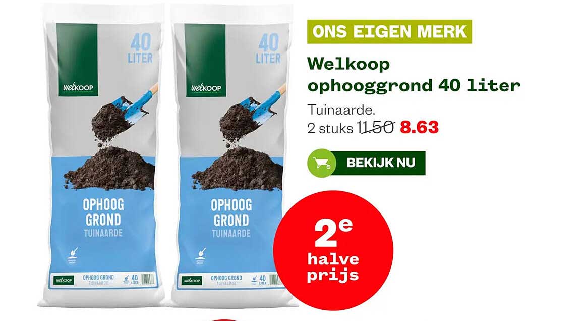 Welkoop ophooggrond 40 liter 2e halve prijs