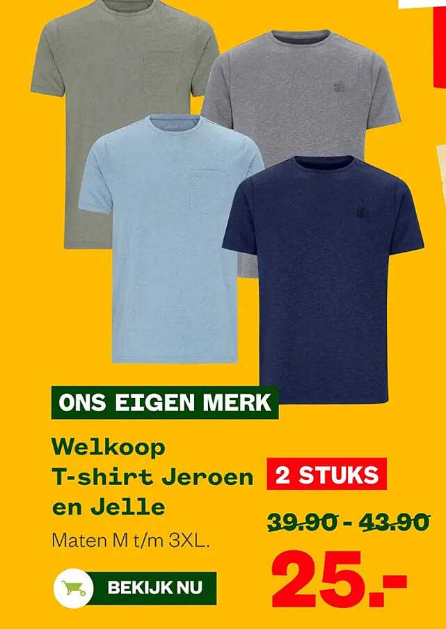 Welkoop T-shirt Jeroen en Jelle 2 STUKS