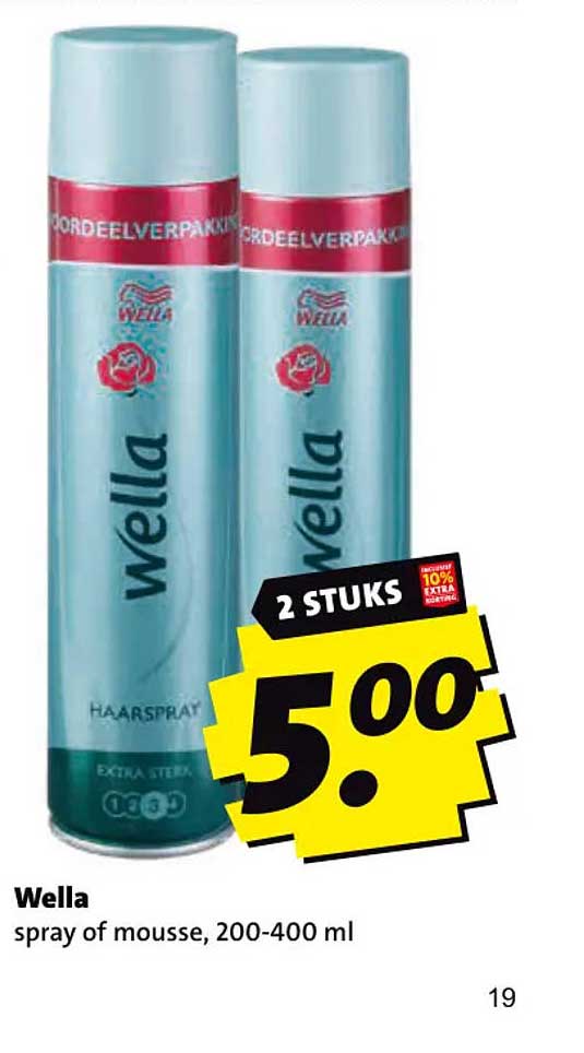 Wella spray of mousse, 200-400 ml 2 stuks