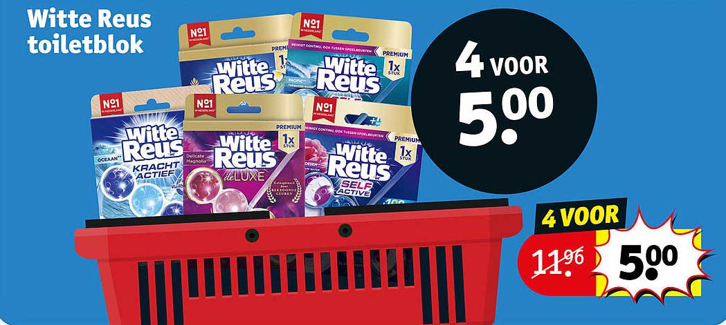 Witte Reus toiletblok 4 voor 5.00