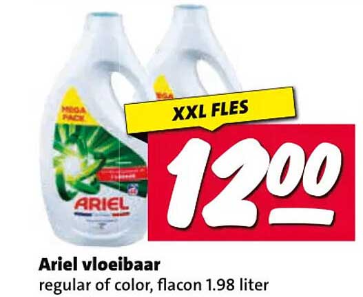 XXL FLES Ariel vloeibaar regular of color, flacon 1.98 liter