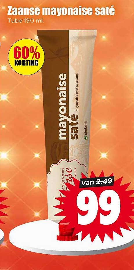 Zaanse mayonaise saté Tube 190 ml.
