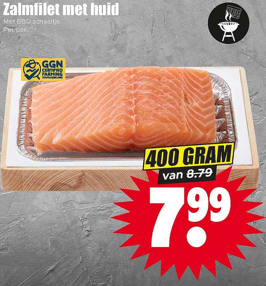 Zalmfilet met huid