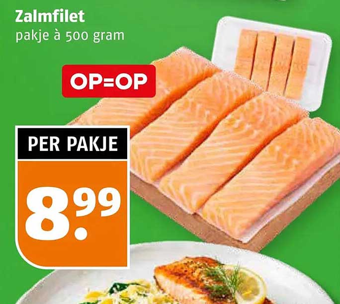 Zalmfilet pakje à 500 gram OP=OP PER PAKJE