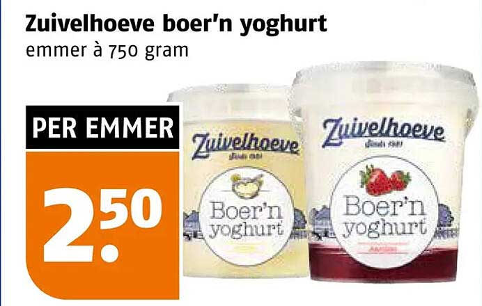 Zuivelhoeve Boer'n yoghurt emmer à 750 gram