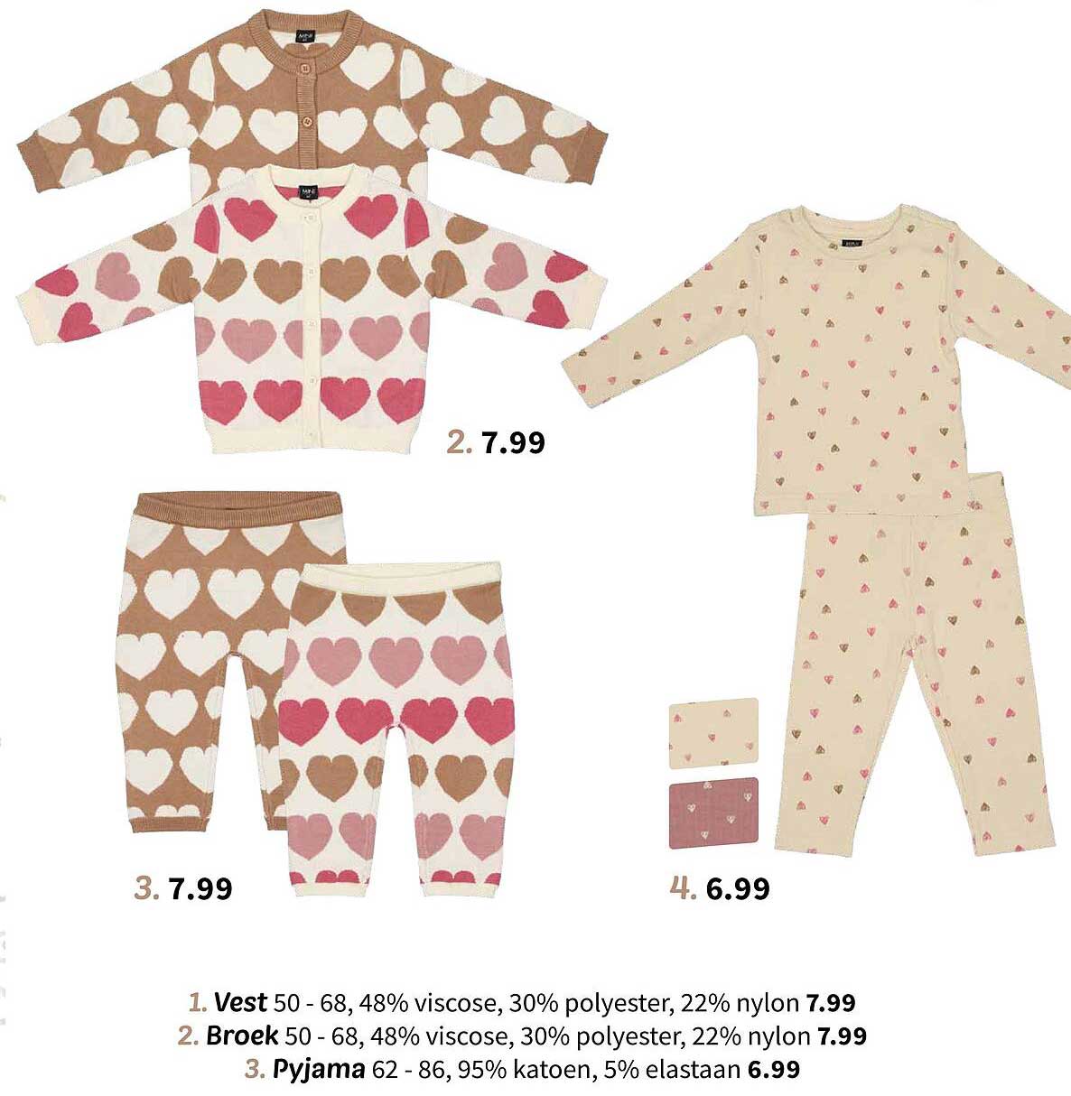 Broek 50 - 68, 48% viscose, 30% polyester, 22% nylon 7.99