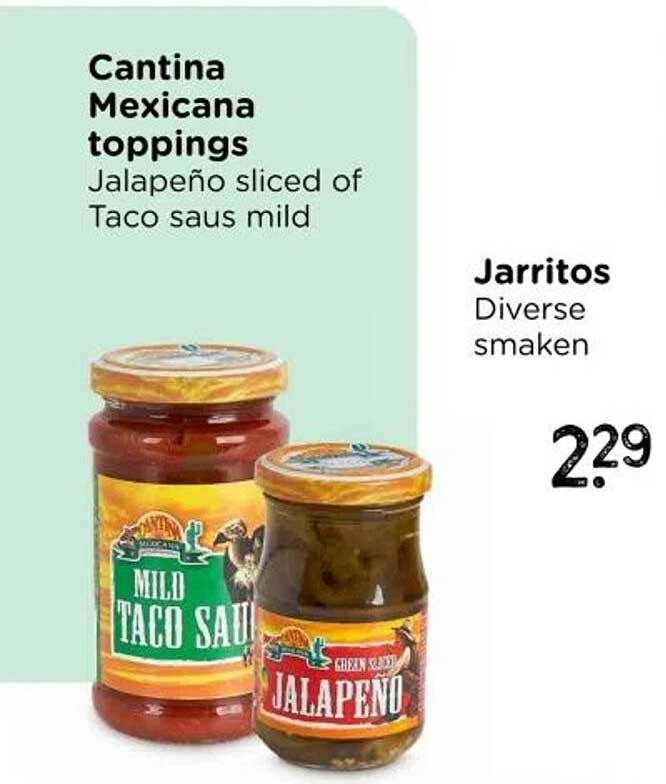 Cantina Mexicana toppings Jalapeño sliced of Taco saus mild