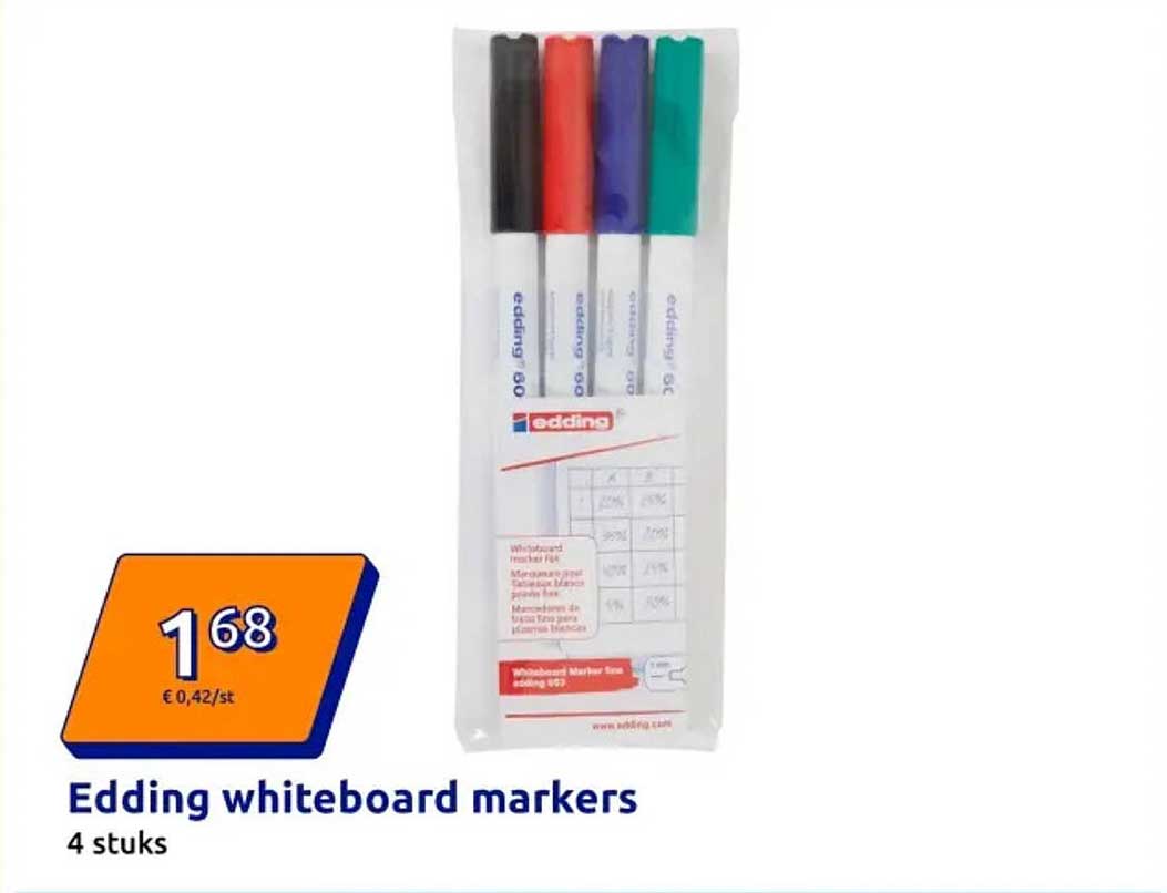 Edding whiteboard markers 4 stuks
