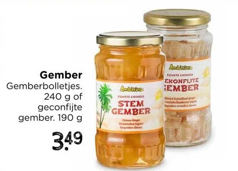 Gember Gemberbolletjes. 240 g of geconfijte gember. 190 g