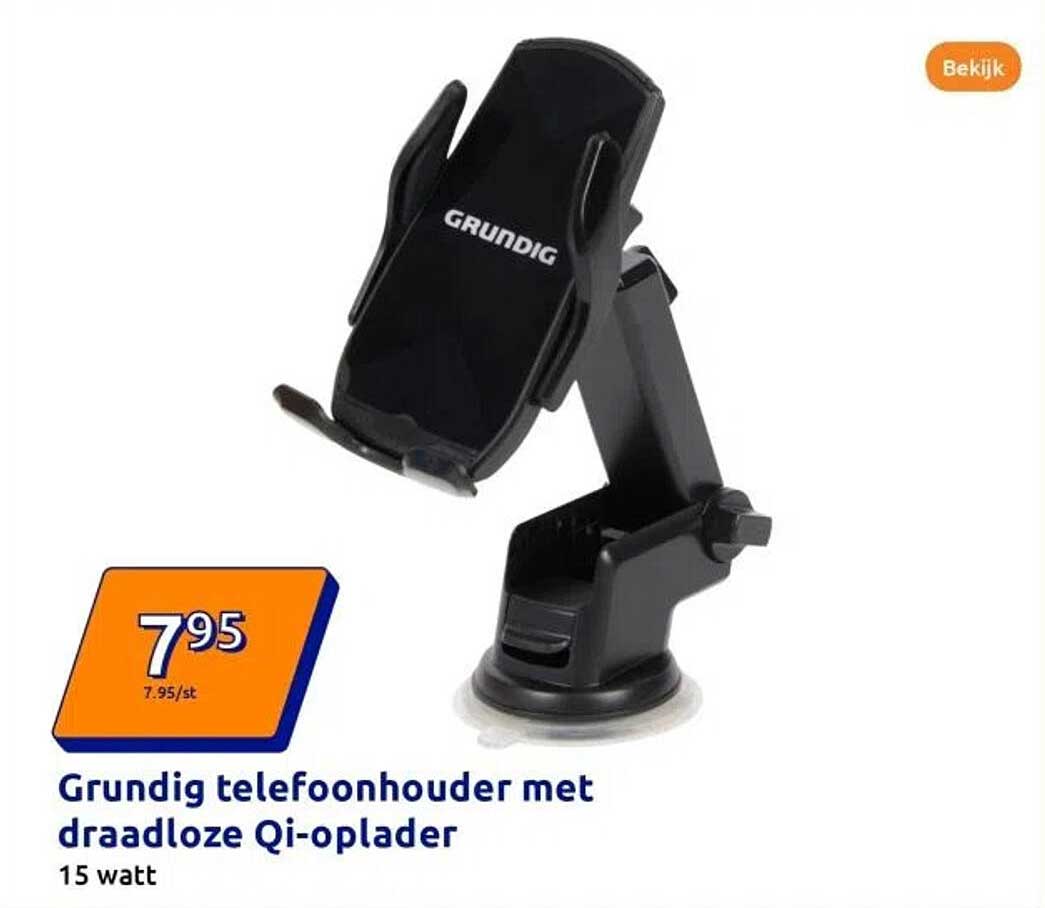 Grundig telefoonhouder met draadloze Qi-oplader