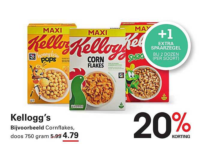 Kellogg’s Bijvoorbeeld Cornflakes, doos 750 gram