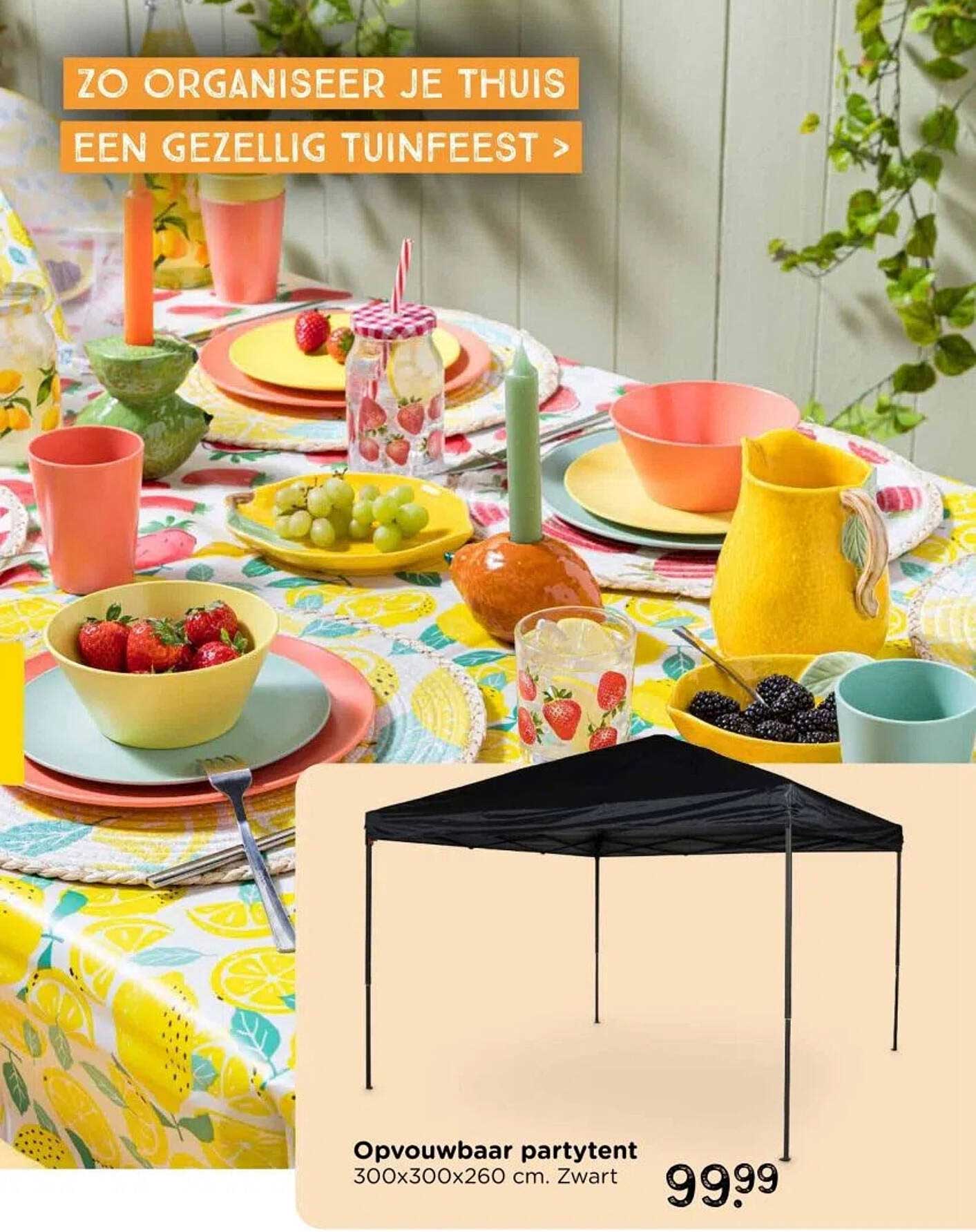 Opvouwbaar partytent 300x300x260 cm. Zwart