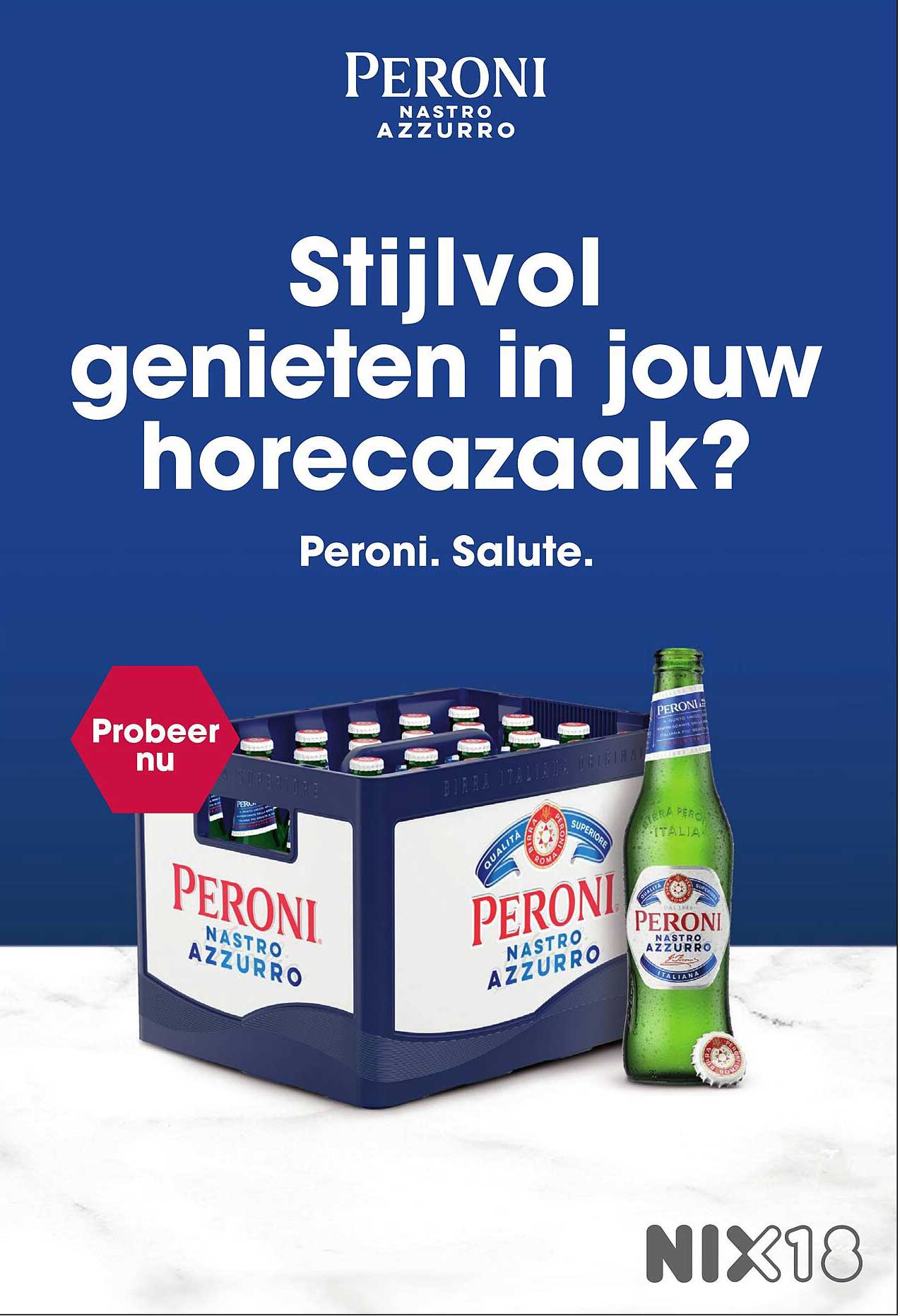 Peroni Nastro Azzurro - Stijlvol genieten in jouw horecazaak