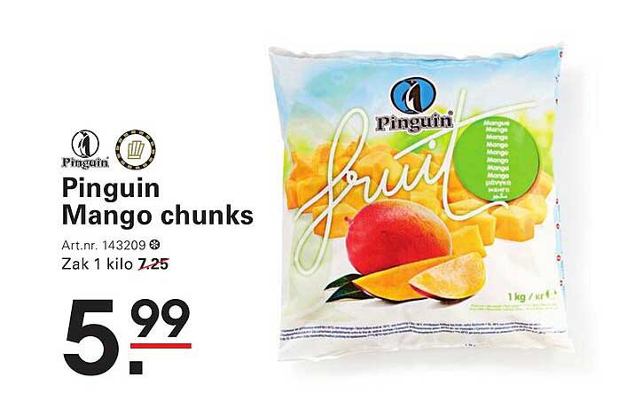 Pinguïn Mango chunks 1kg