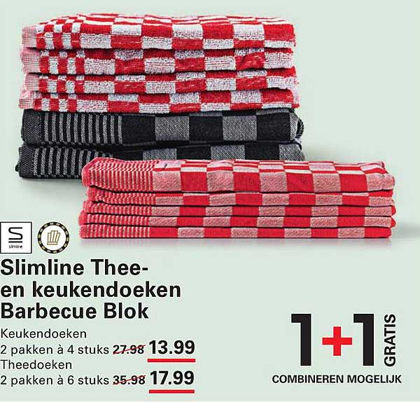 Slimline Thee- en keukendoeken Barbecue Blok