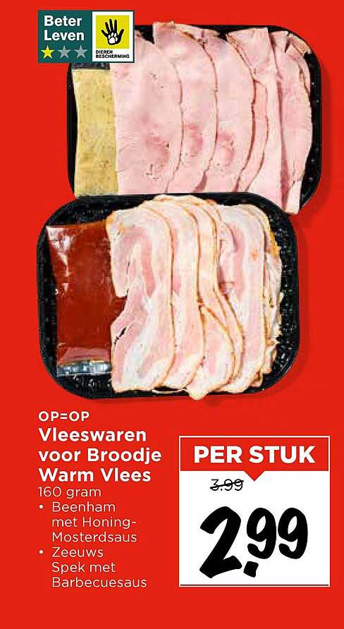 Vleeswaren voor Broodje Warm Vlees 160 gram