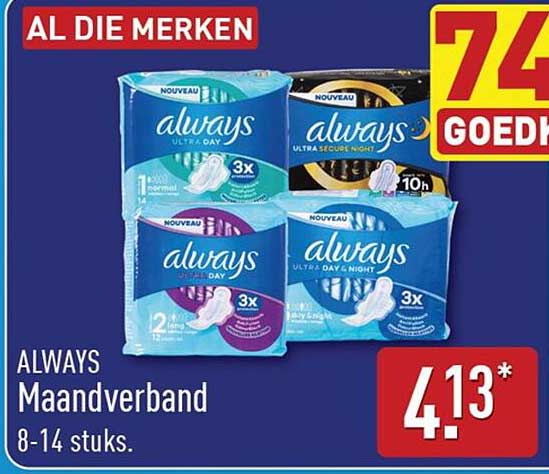 ALDI MERKEN ALWAYS Maandverband 8-14 stuks
